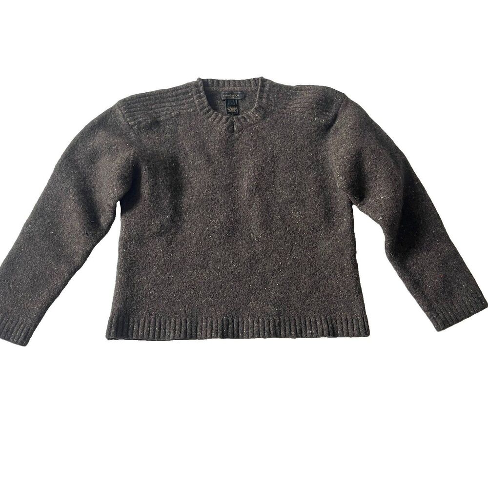 Sundance Cardigan Sweater Youth L Brown Merino Wool Cashmere Tight Knit Classic